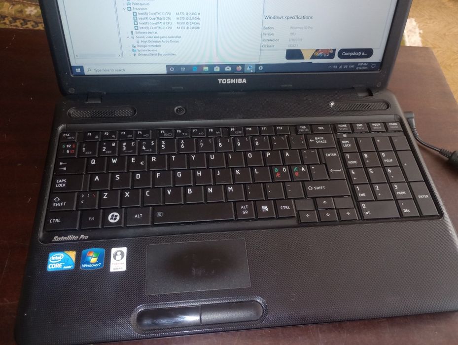 Toshiba PRO c660 cu Intel i3, Windows 10 și Office,bun muzică, filme