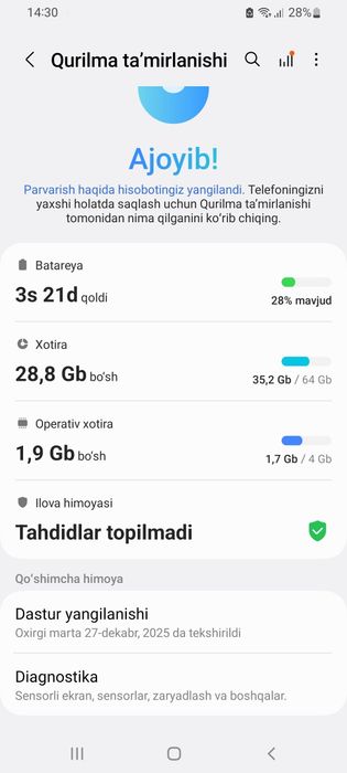 Samsung A31. Ishonchli