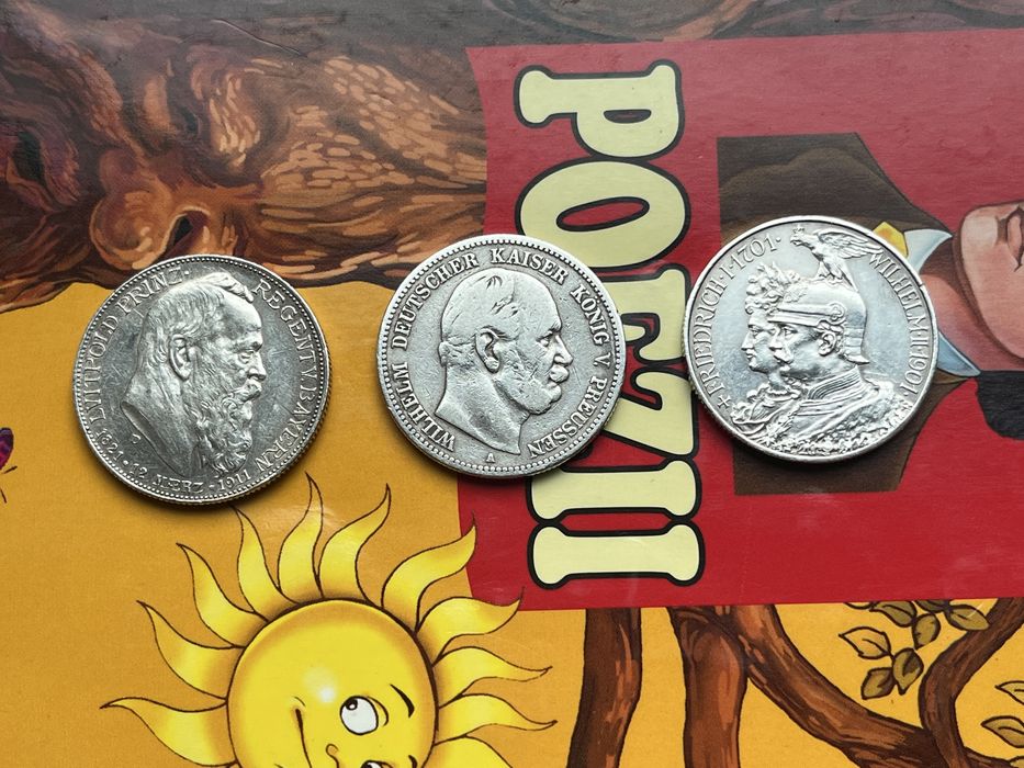 Lot top 3 monede x 2 Marci (Zwei Mark) Imperiul German – Argint 0.900