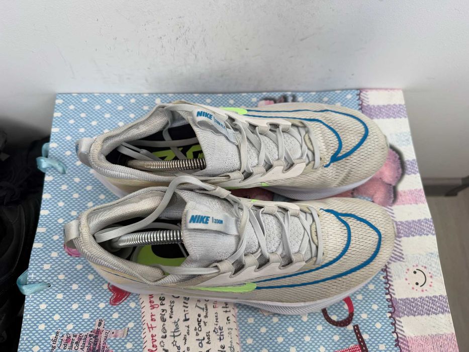Nike Zoom Fly 4 White Imperial Blue Lime Glow''оригинални маратонки 44 номер