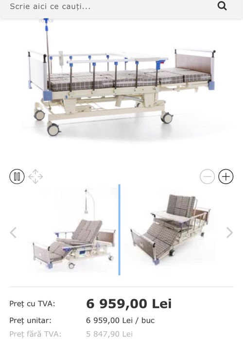 Vand pat de spital electric cu saltea Home
