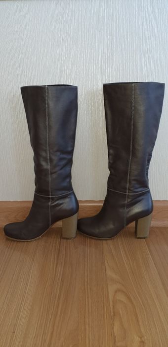 Сапоги женские, демисезонные, кожаные, р 38