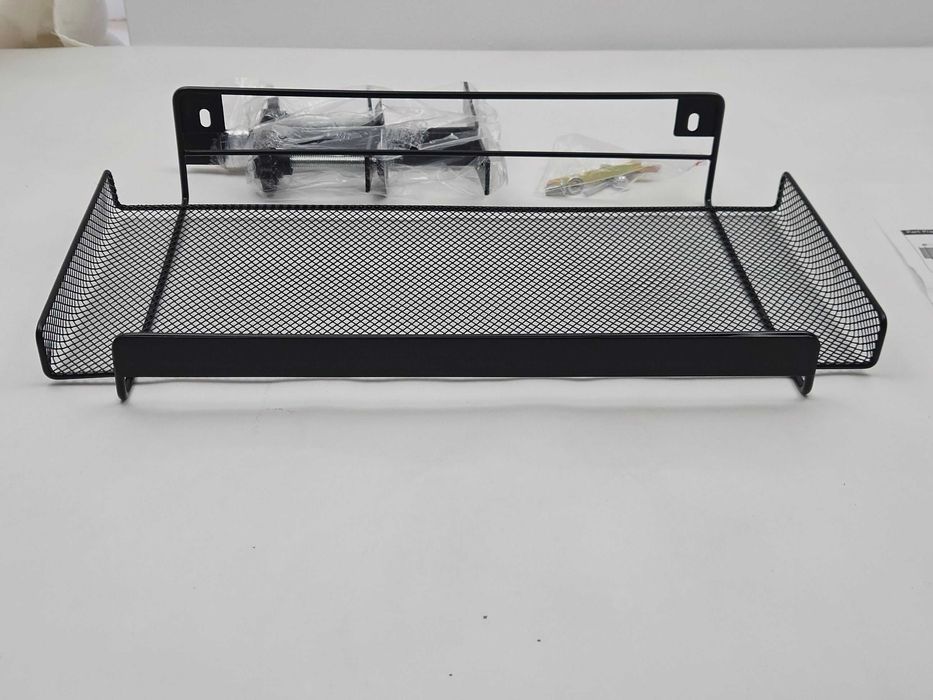 Tavă organizare sub birou 36,5x20x18 cm oțel carbon, prindere cu clemă