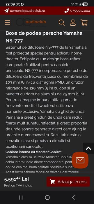 Boxe podea Yamaha NS 777