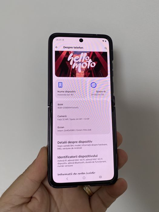 Motorola RAZR 40 - flip - 256 g - mov - liber - 1050 ron !