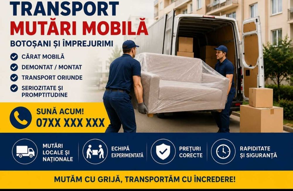Ofer servici de cãrat, mutat mobilă