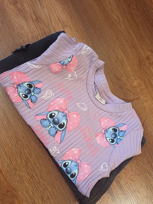 Детски комплекти момиче 98 104 110 Стич Лабубу