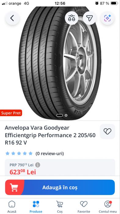 Vand cauciucuri vara rulate 960 km GoodYear  205/60R16 92V  de viteza