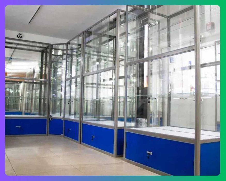 Прилавок витрина, стеклянная, metal oynaly vitrina va prilavkalar