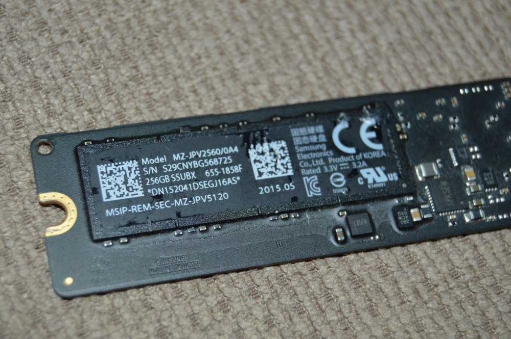 SSD Apple Samsung 256GB PCIe SSUBX (Model MZ-JPV2560/0A4, MacBook Pro / Air / Mac Mini 2013-2015)