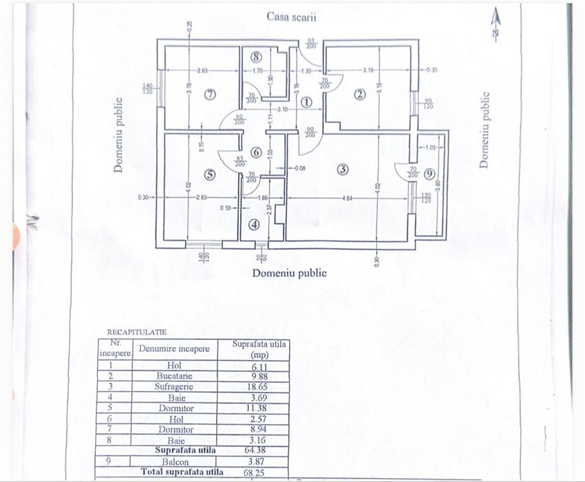 Apartament 3 camere,parter de vânzare