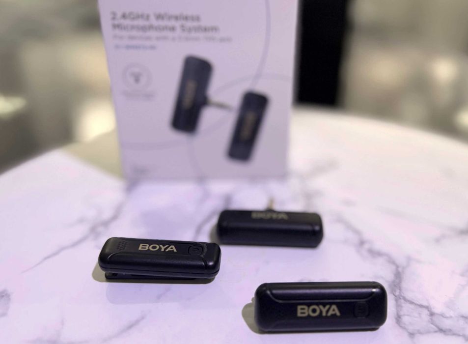 Set 2 Lavariere wireless Boya + receiver, pentru videografi / vlogger