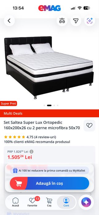 Set Saltea Super Lux Ortopedic 160x200x26