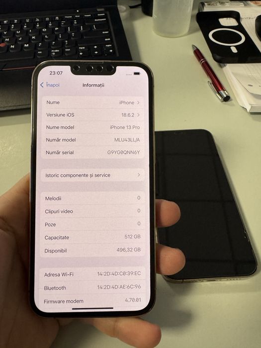 VAND(nu schimb)iphone 13pro 512 gb gold neverlock