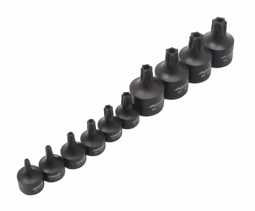 Комплект ударни битове торкс 1/4" 3/8" с отвор
