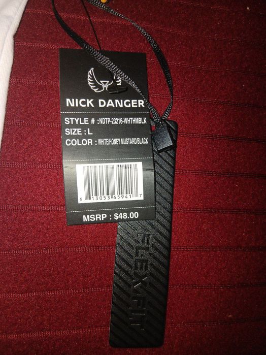 Из США, рубашка-поло, бренда  
Nick Danger white/honey mustard/black