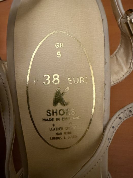 Чисто нови италиански Vero Cuoio 8 1/2 ;кожени дамски чехли с лепка 38