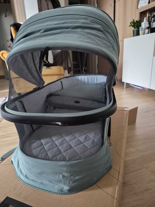 Carucior 2 in 1 Cavoe Moi Plus - Boho Green cu landou, geanta si adaptoare pentru scoică cybex