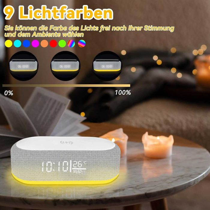 Смарт будилник с Bluetooth колонка и безжично зарядно 15W