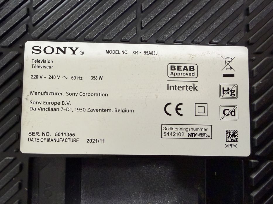 2 телевизора Sony oled model xr 55a83j
