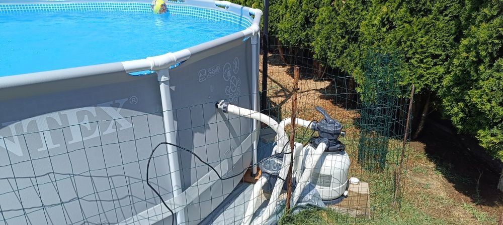 Piscină supraterană 4,5*1,22 m împreună cu kit de filtrare