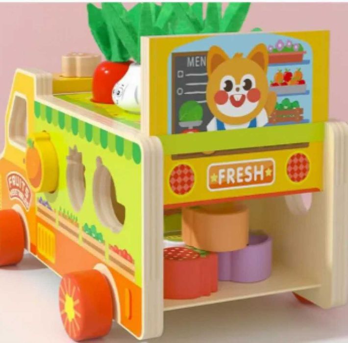 Дървен монтесори сортер,камионче