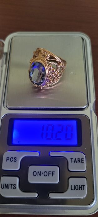 Золотое кольцо с топазом СССР