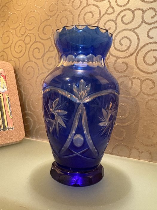 Vaza cristal cobalt