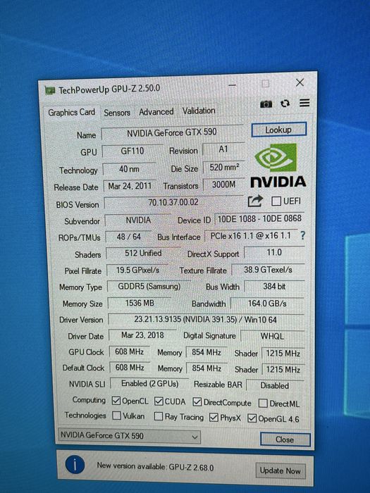 Palit GTX 590 под восстановление