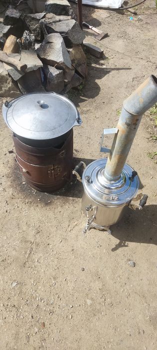 Казан с печкой чугунный