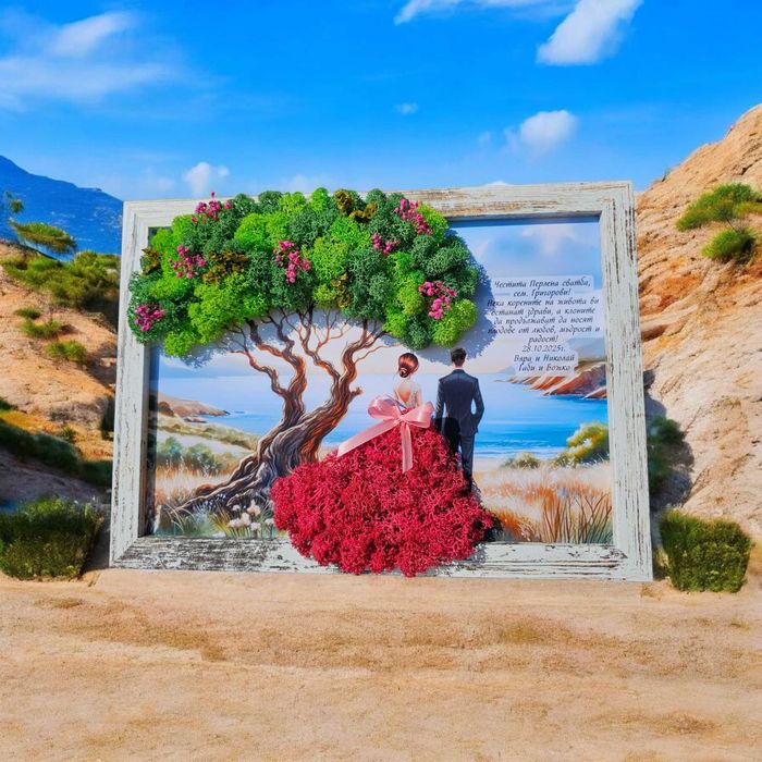 Живи картини/ пана за декорация с естествен скандинавски мъх