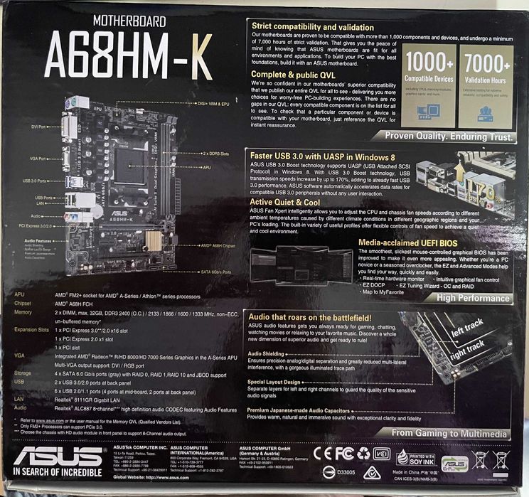 Placa de baza Asus A68HM-K