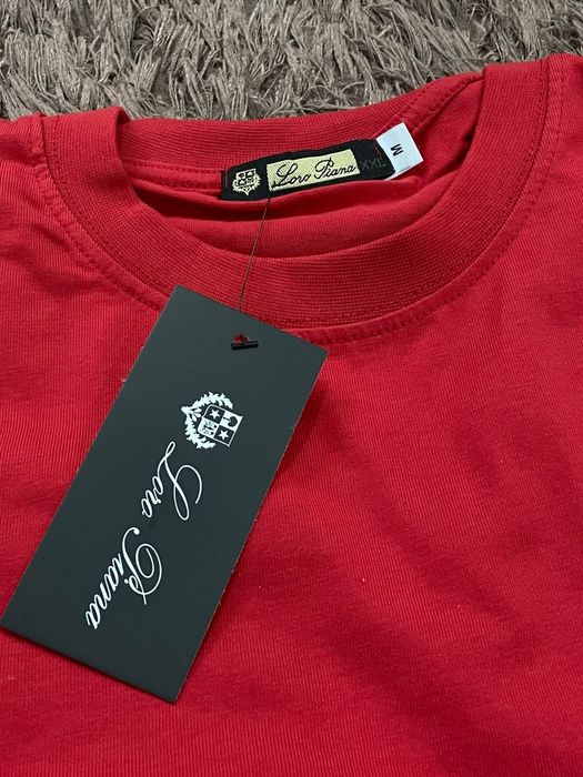 Tricou Loro Piana roșu – 100% bumbac – nou cu etichetă