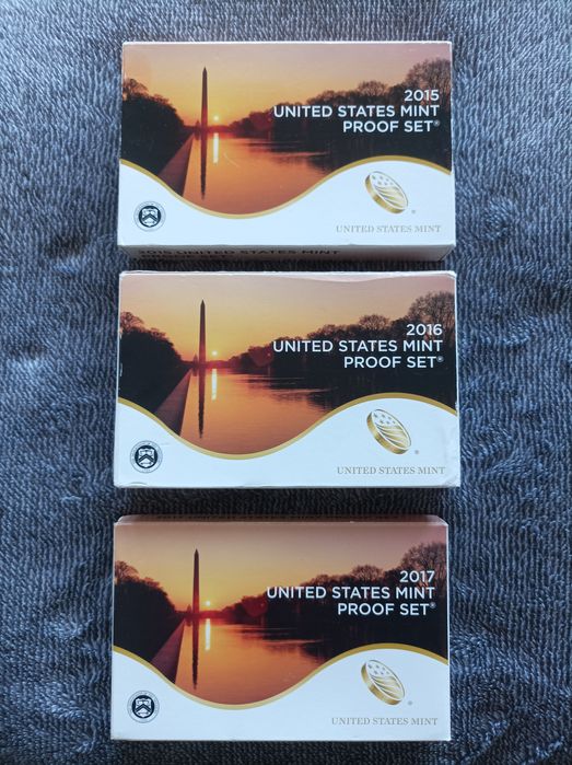 МОНЕТИ - САЩ - PROOF SET комплекти - 2015, 2016, 2017