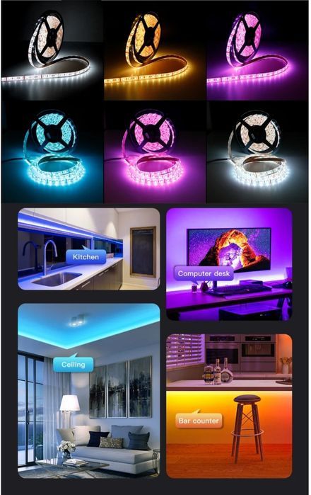 Светодиодная лента для компьютера и для помещений 5метров