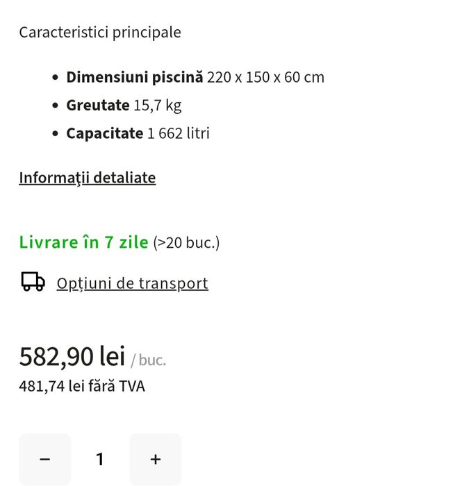 Piscina  220,150,50