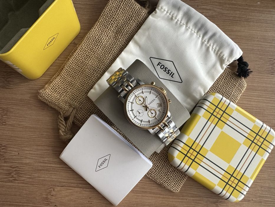 Ceas Fossil Boyfriend nou two tone 38mm diametrul exceptional es3746