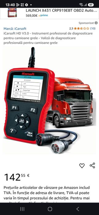 iCarsoft HD V3.0 - Instrument profesional de diagnosticare pentru cami