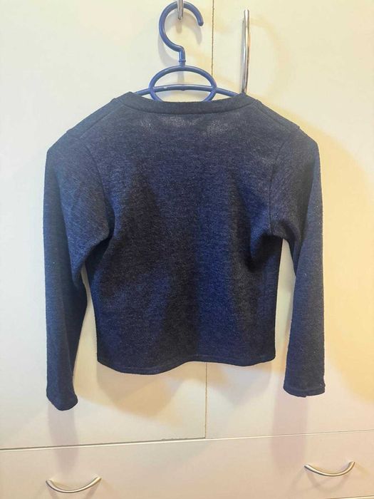 Cardigan bleumarin cu floare decorativă - fete (8 ani)