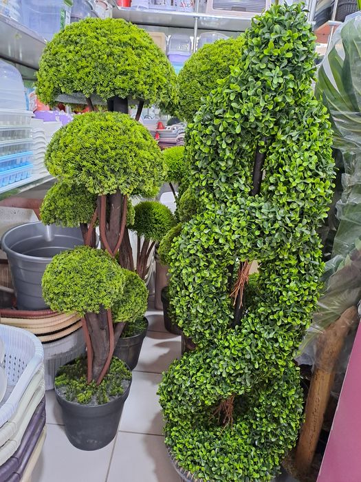 Домашний садовый декор, большой Топиар, бонсай, дерево, зеленые листья