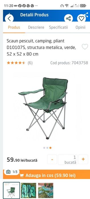 Set Pliabil verde scaune + masa