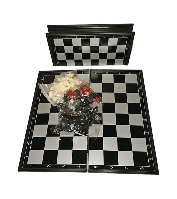 Магнитен шах 3 в 1 комплект - Шах Табла и Дама (морски шах) 2 размера