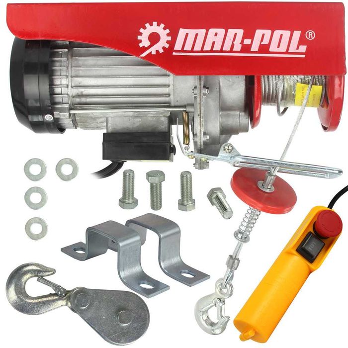 Електрическа въжена лебедка 300/600кг 12м 1200W Mar-Pol