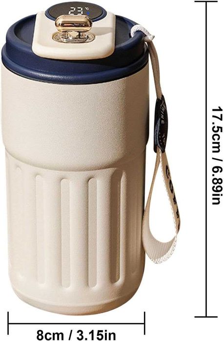 Преносима термо чаша с интелигентен LED дисплей за температура