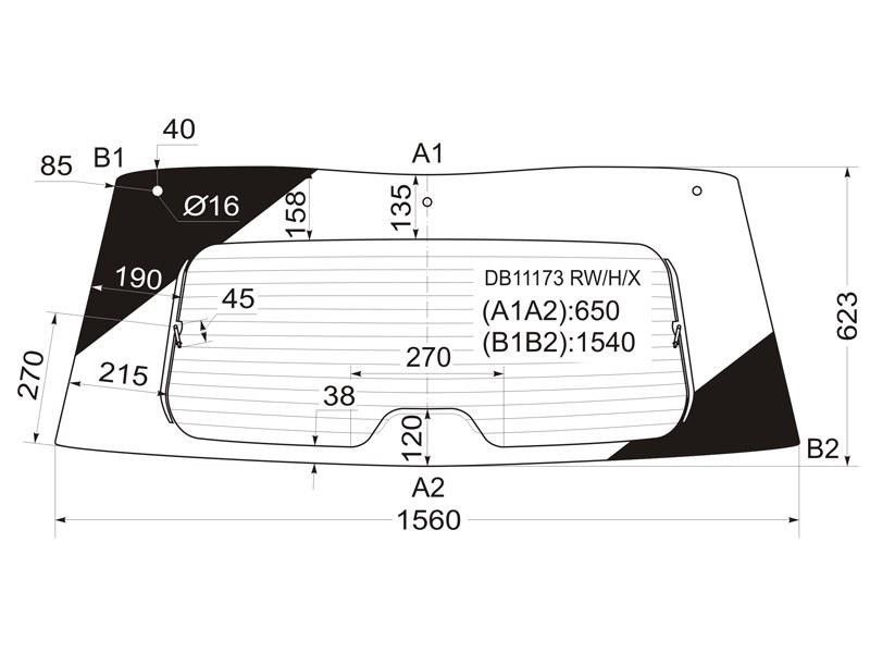 Стекло заднее с обогревом  Cadillac Escalade