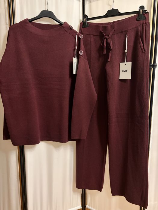 Дамски сет от плетиво в бордо