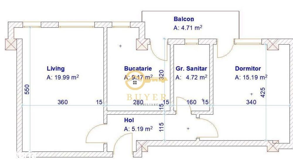 Apartament cu 2 camere si parcare subterana in Turnisor- Etaj 3