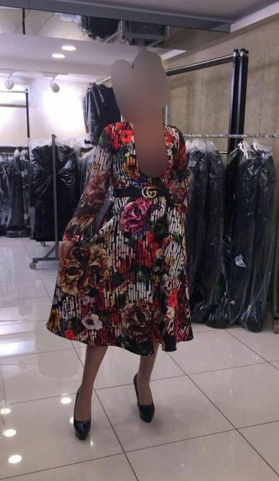 Платье синий с кружевом нежный турецкий платье 36 38