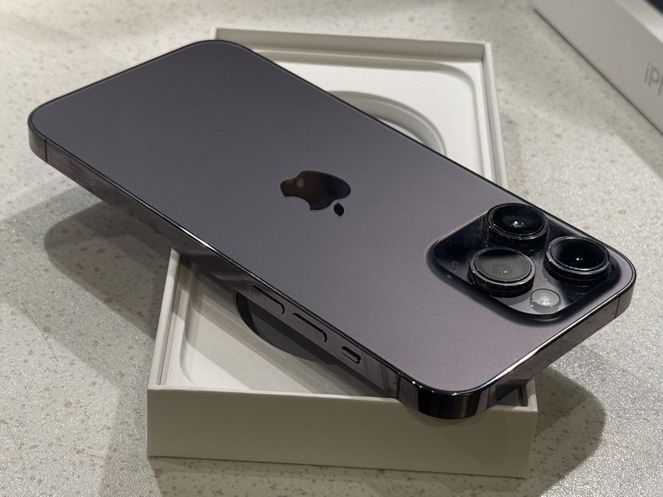 iPhone 14 Pro Max 256GB Deep Purple eSim – Като НОВ, 100% Батерия.
