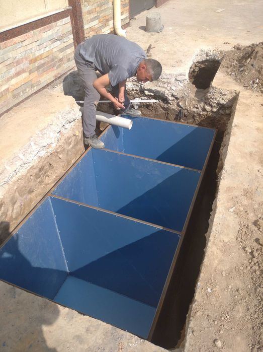 Выгребные и переливные септик емкости для канализации.